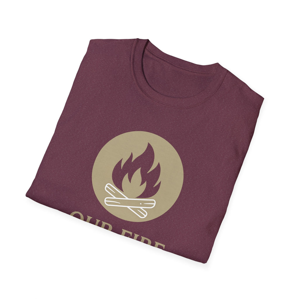 Cozy Campfire Vibes Shirt – “Our Fire Starts Here” | Burnt & Beautiful | Nature Lover Tee, Wilderness Vibes, Soulful Adventure Apparel