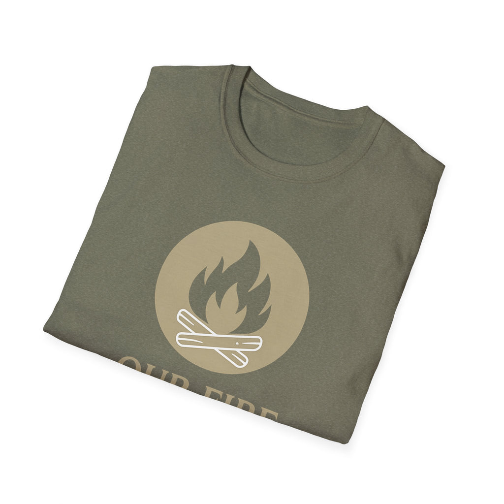 Cozy Campfire Vibes Shirt – “Our Fire Starts Here” | Burnt & Beautiful | Nature Lover Tee, Wilderness Vibes, Soulful Adventure Apparel