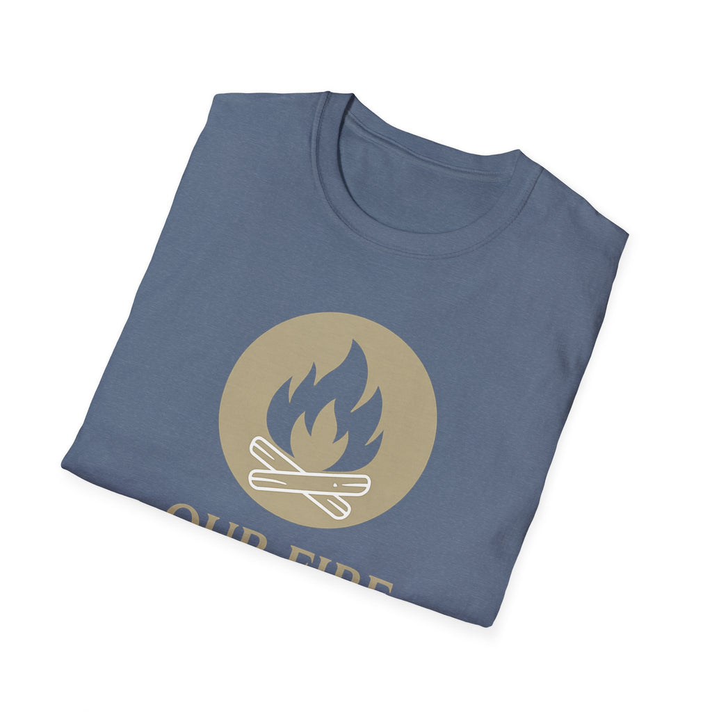 Cozy Campfire Vibes Shirt – “Our Fire Starts Here” | Burnt & Beautiful | Nature Lover Tee, Wilderness Vibes, Soulful Adventure Apparel