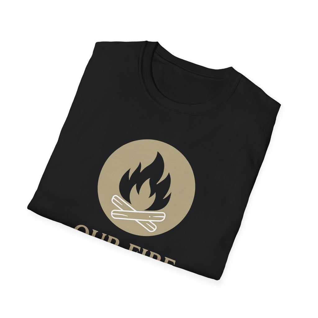 Cozy Campfire Vibes Shirt – “Our Fire Starts Here” | Burnt & Beautiful | Nature Lover Tee, Wilderness Vibes, Soulful Adventure Apparel