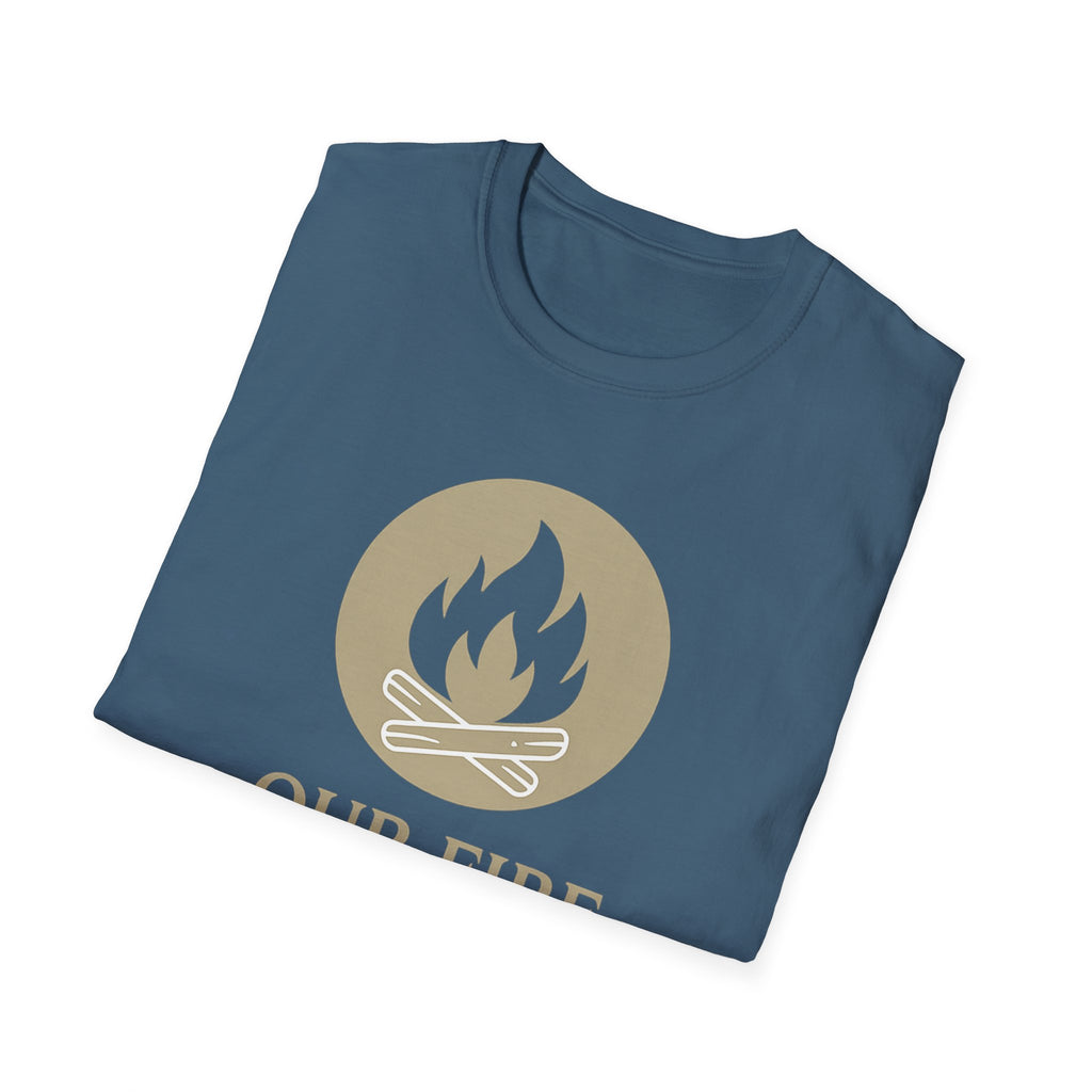 Cozy Campfire Vibes Shirt – “Our Fire Starts Here” | Burnt & Beautiful | Nature Lover Tee, Wilderness Vibes, Soulful Adventure Apparel